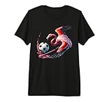Balón de fútbol Flamenco pateando balón de fútbol Camiseta Premium