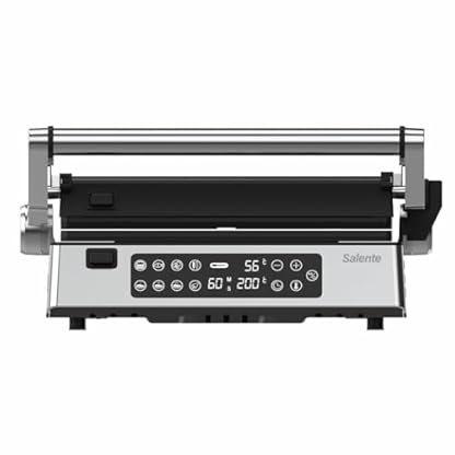 SALENTE FlamePro Kontaktgrill mit externem Temperaturfühler, 8 Programme, antihaftbeschichtete Grillplatte, 2200 W, Abnehmbare Platten, Elektrogrill für fettfreies Grillen – Bild 4