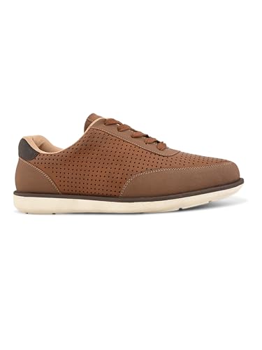Image of San Frissco Men's Perforated Sneaker Casual Lace-Up Shoes | Soft Cushioned Footbed with TPR Sole | Comfortable and Trendy Casual Shoes for Office and College
