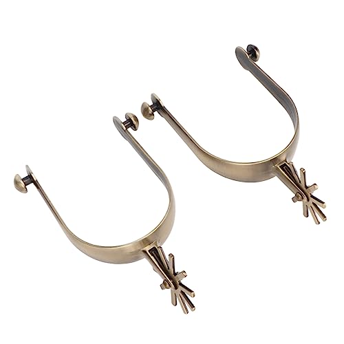 Demeras Western Spurs, Vintage Metal Horse Spurs Design with Gear for Riding for Men