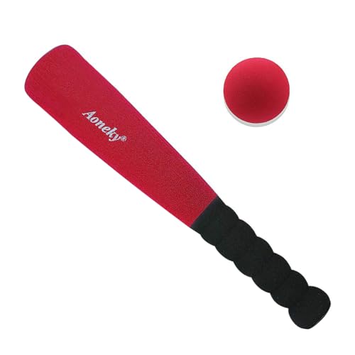 Image of Aoneky Mini Foam Baseball Bat and Ball for Toddler, 11.8 inch