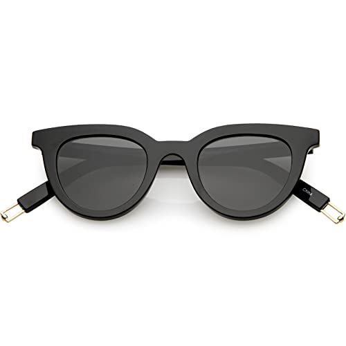 zeroUV - Polarized Modern Horn Rimmed Sunglasses Metal Arm Tip 45mm