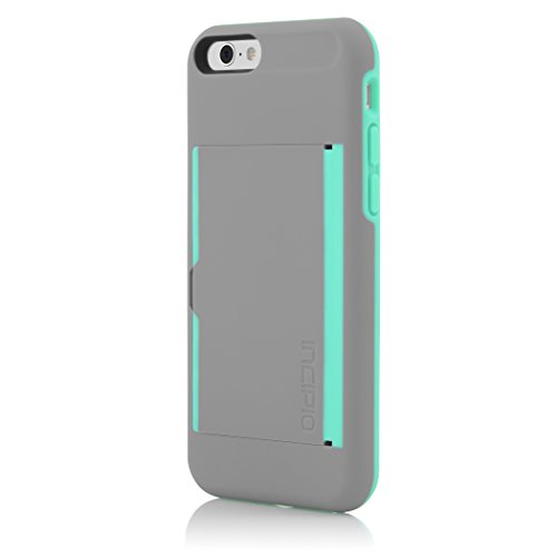Incipio IPH-1185-GRYTEAL iPhone 6S Case, Stowaway [Kickstand][Credit Card] Wallet Cover fits Both Apple iPhone 6, iPhone 6S - Gray/Teal