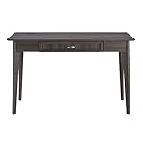 Newport Series Home Office Computer Writing Desk with Fully Extended Drawer | Laptop PC Workstation with USB Hub | Sturdy and Stylish | Easy Assembly| Smoke Oak Wood Look Accent Living Room Furniture