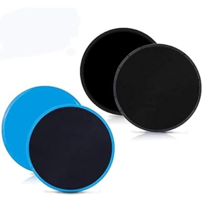 Gliding Discs Core Sliders Exercise Sliders 4 Pack Dual Sided Gliding Slider for Carpet or Hard Floors Core Fitness Ultimate Core Training Gym and Full Body Workout’s at Home or Travel Black & Blue