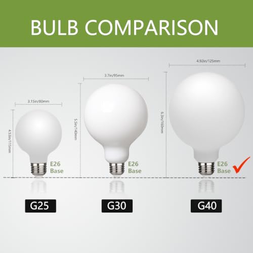 Image of G40 LED Globe Light Bulbs, E26 Base, Neutral White 4000K, 2 Pack