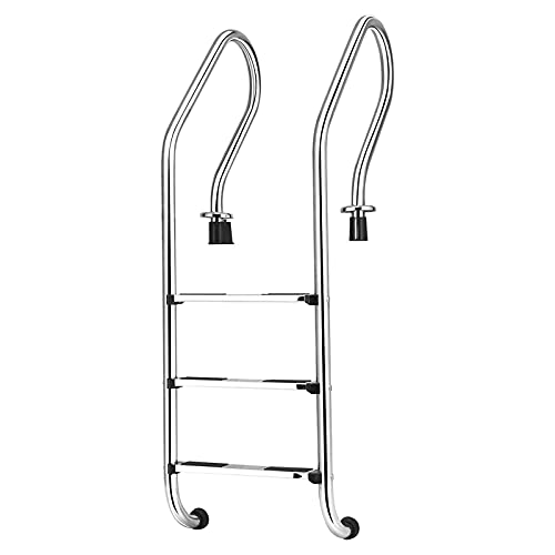 Escalera para piscina de acero inoxidable con 3 peldaños miniatura 1