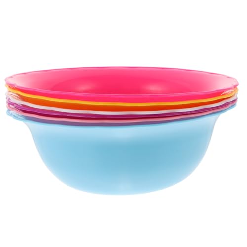 Garneck Bassines Plastique Rondes 6 Pièces pour Nettoyage Visage et Bac Shampooing, Couleur Aléatoire, Réutilisables et Faciles à Nettoyer, Usage Domestique et