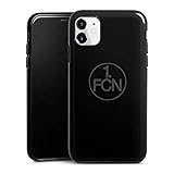 DeinDesign Silikon Hülle kompatibel mit Apple iPhone 11 Case schwarz Handyhülle Logo 1. FCN 1. FC Nürnberg
