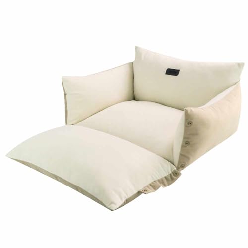 Lit confortable 2 en 1 convertible avec coussin Alin beige
