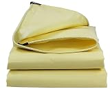 Plane Abdeckplane Wasserdicht 500g/m² PE Gewebeplane Mit Ösen Gartenplane Reißfest UV-stabilisiert Abwaschbar Mehrzweck Schutzplane Für Gartenmöbel Grill Pool Zeltunterlage Trampolin (Color : Beige B