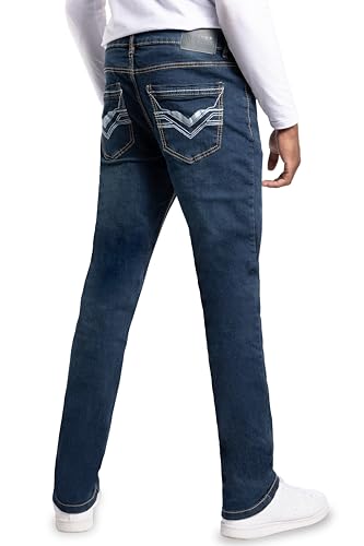 CULTURA AZURE Mens Denim Jeans, Skinny & Slim Fit Basic Washed Tapered Leg Stretch Jeans for Men Big & Tall3