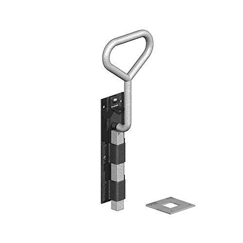 Wyre Direct Gate Drop Bolt Heavy-Duty Ideal for Wooden Gates, Drop Down Bolts for Enhanced Stability, Drive Gate Drop Bolt for Ultimate Safety - Bow Handle Garage Drop Down Bolt Black - 600mm (24")