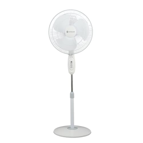 Image of SINGER Brissa 32 High Speed Pedestal Fan | 115W Power | 100% Copper Motor | 100 CMM Air Delivery | 2100 RPM | Silent Operation | Adjustable Height | 2 Years Warranty | ISI Certified