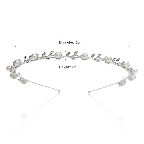 Sweetv Flower Girl Headpiece Silver Pearl Girls Headband For Wedding Princess Hair Accessories For Birthday Party, First Communion #TOP5