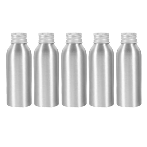 TOYZFRIENDY 5 Szt. Częściowy Aluminiowych Butelek Do Podróży Szczelne Wielokrotnego Napełniania Pojemniki Olejki Eteryczne Perfumy i Kremy Do Twarzy Stylowe i Trwałe Aluminiowe Butelki