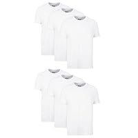 Hanes Mens Undershirt Packs, Stay-Tucked Soft Cotton Undershirts, Best Undershirts for Men, White/Black/Asstd Multipacks - White - 6 Pack XX-Large