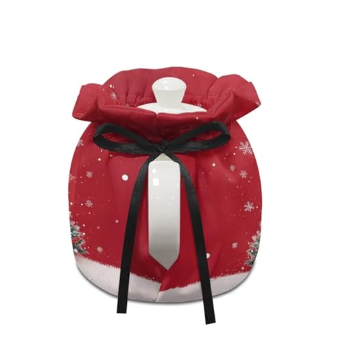 Image of Xoenoiee Christmas Santa Snowman Music Notes Pattern Tea Cozy Tea Cosy for Teapots Keep Warm Teapot Cover Insulated Kettle Cover for Home Kitchen Table Decor