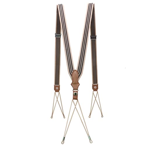 WDBBY Susmender en Cuir de Vachette 6 Boutons String Trous de Cordon Unisexe Bretelle Ajustable Brace Elastic Bretelle Bande Adulte (Color : Brown, Size : One Size) Cover
