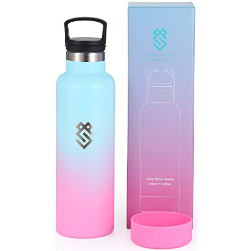 Summit Kids 22 oz Water Bottles, Insulated Stainless Steel Metal Bottle, Silicone Sleeve & BPA Free Plastic Infusion Lid, Tumbler, Thermos or Kid Canteen for Boys & Girls