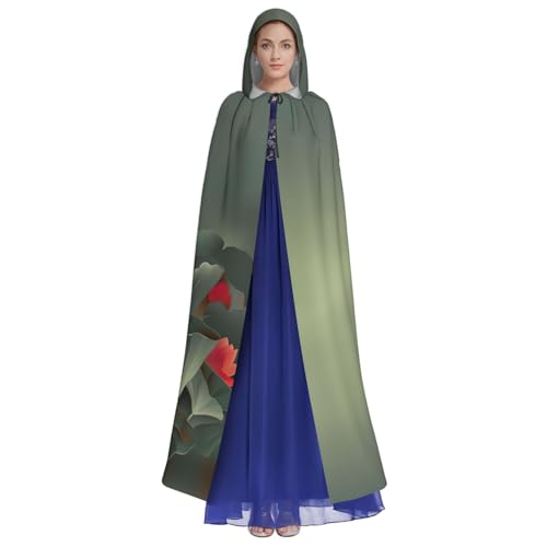 Cape à capuche imprimé lotus et libellule, l'atout féerique de Noël - 3