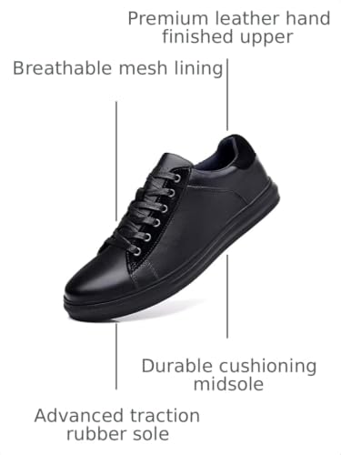 Image of Arkbird Casual Sneakers, Breathable Lace-Up Leather Walking Shoes Comfortable Fashion Sneakers for Men Daily Work