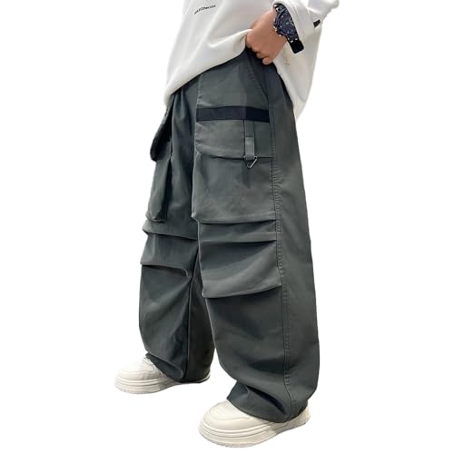 Pantalon streetwear enfant coupe droite décontractée et polyvalente pour garçon