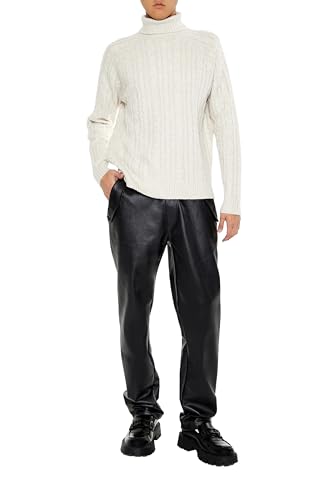 Forever 21 Men's Coated Corduroy Slim-Fit Pants Black 38