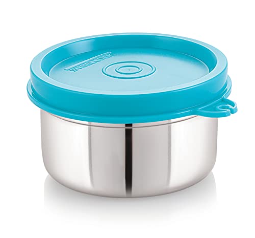 STEELLOCK Stainless Steel Airtight Container | Leak Proof Container/Storage/Lunch Box with Lid | BPA Free, Durable & Rust-Proof | SL-11-set of 4, 120ml each, Turquoise