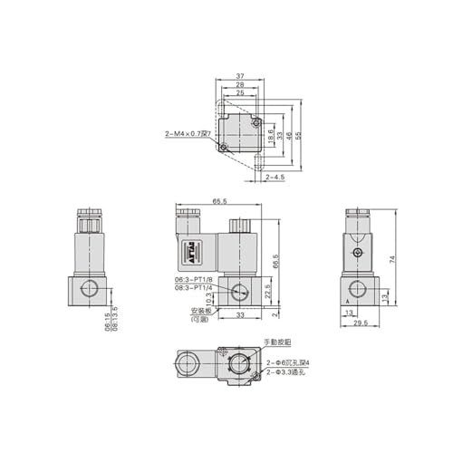 Électrovanne à vide 3V2-08-NO résout les retards de pression 12V