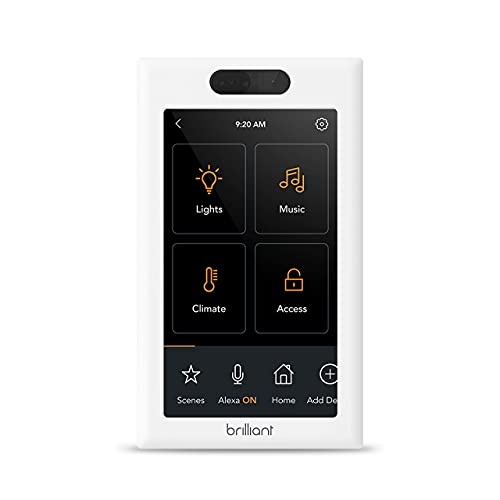 Brilliant Smart Home Control (1-Switch Panel) â€” Alexa Built-In, Compatible with Ring, Sonos, Hue, Kasa/TP-Link, Wemo, Apple HomeKit â€” In-Wall Touchscreen Control for Lights & More (Renewed)
