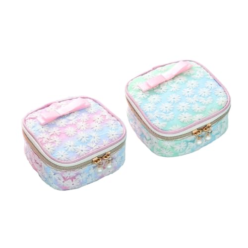BESTOMZ Bolsa para Compresas Menstruales Diseño Portátil de Nylon y Tela Bordado, 2 Piezas Color Aleatorio y Uso para Seguro y Cómodo
