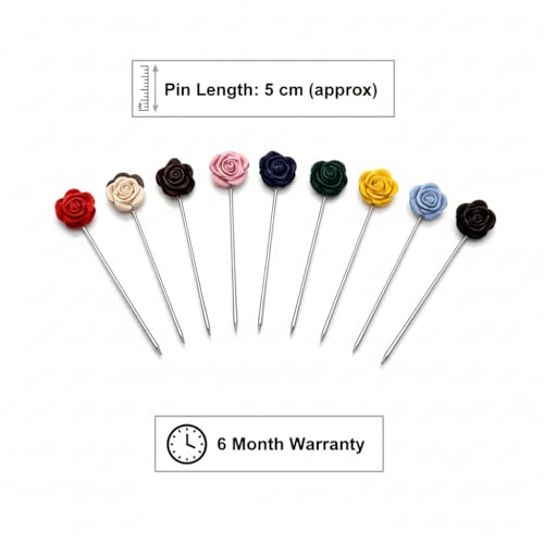 Image of MeiSie Designer Studded Flowers Shape Hijab Pins for Women and Girls Multicolour - Pack of 10 pcs