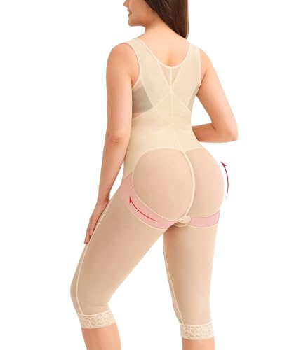 Nebility Bodysuit for Women Tummy Control Shapewear Faja Body Shaper Waist Trainer Open Bust Mid-Thigh Bodysuit