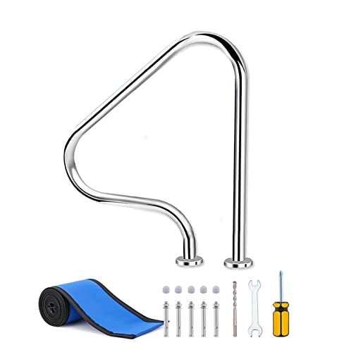 Rampe de piscine en acier inoxydable 304 haute qualité avec manchon bleu