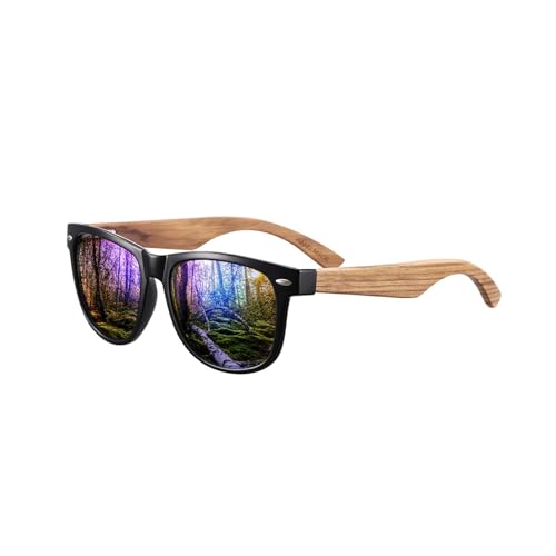 Polarized Wooden Sunglasses for Men: UV400 Anti-Glare Lenses - Fashion Eyewear Best Gift for Holidays/Anniversaries