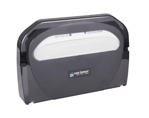 San Jamar TS510TBK Toilet Seat Cover Dispenser, Black Pearl
