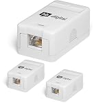 HB-DIGITAL – HB-DIGITAL 3 Stück Aufputz-Netzwerkdose 1-Port CAT 6a inkl. 
