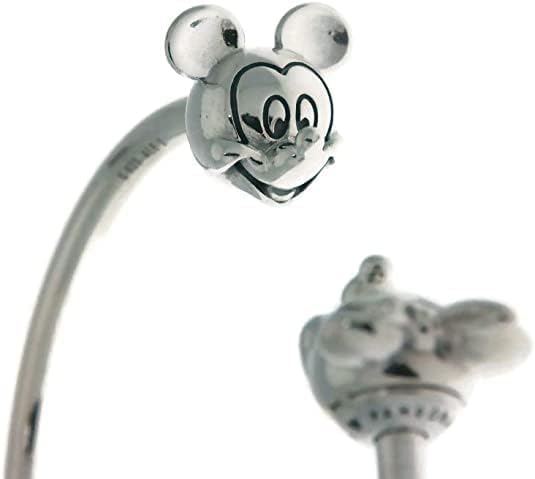 Miniatura 4 de PANDORA Disney open bangle in sterling silver with silicone stoppers and Mickey & Minnie interchangeable end