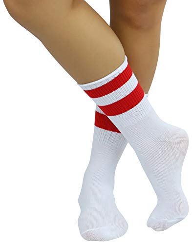 Image of ToBeInStyle Women's Acrylic Ankle Hi With Double Stripe Top Crew Fun Athletic Socks