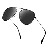 Ziwanule Polarized Aviator Sunglasses for Men Metal Mens Sunglasses Driving Unisex Classic Sun Glasses for Men/Women Black