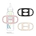 Dr. Brown's Narrow Baby Bottle Handles, 100% Silicone, Easy Grip Removable Handles for Bottle to Sippy Cup Transition, Black/Ecru/Pink, 3-Pack, 4m+