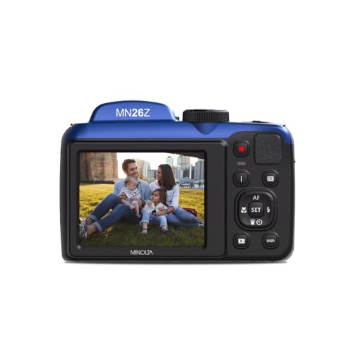 Minolta 20 Mega Pixels 26x Optical Zoom Digital Camera with 1080p FHD Video Bundle with 32 GB Memory Card + Vlogging Tripod + Cleaning kit + More Accessories - Blue - Image 6