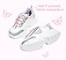 LUCKY STEP Kids Chunky Sneakers Fashion Platform Walking Tennis Shoe Sparkly Butterfly Faux Leather Elastic No-tie Laces School Shoes for Girls Boys(White,Big Kid 4)