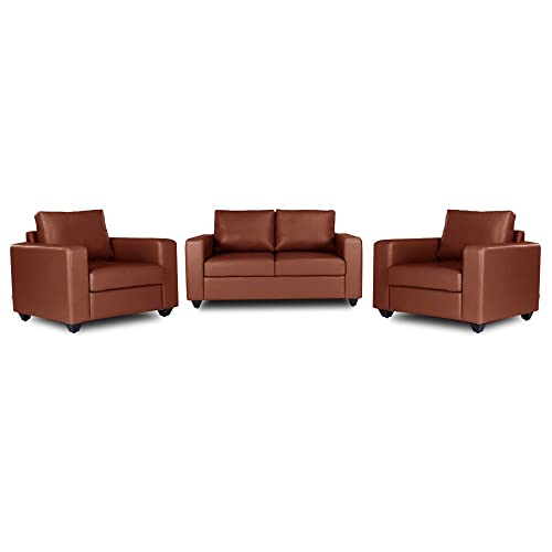 Image of Wakefit Sofa Set | 3 Year Warranty | Sofa 4 Seater, 4 Seater Sofa for Living Room, Wooden Sofa Set, Sofa Set 2+1+1 Seater - Napper(Romance : Tan)
