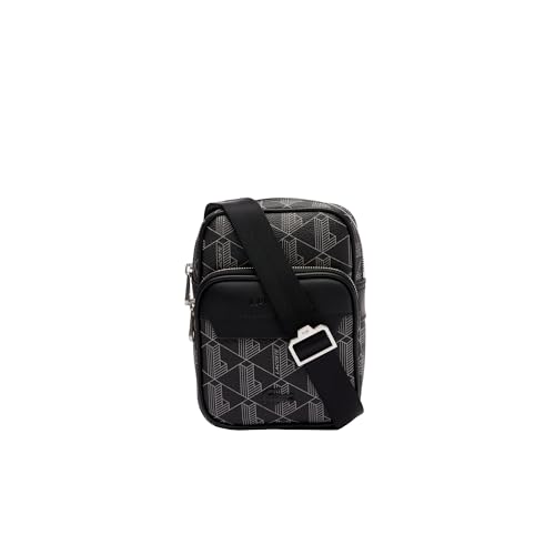 Lacoste NH4409LX Crossover bag con monograma The Blend de PVC para hombre, Negro, Talla Única, Negro, Talla única, Crossover
