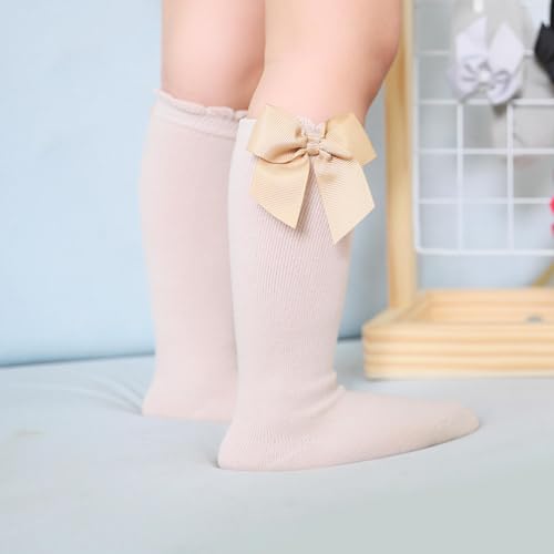 DRESHOW BQUBO Baby Knee High Sock Toddler Girl Dress Socks Baby Knit Stocking Cotton Infant Girls Socks2
