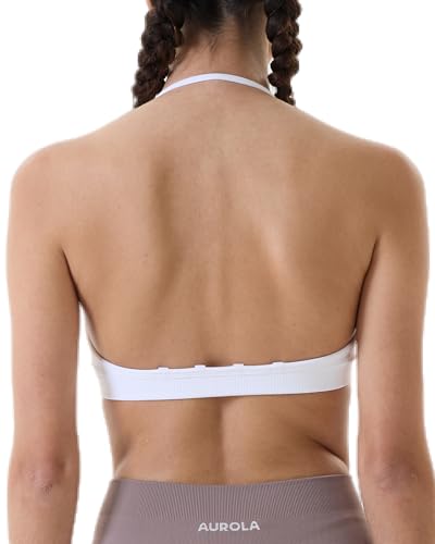 Image of AUROLA Mercury Workout Sports Bras Women Athletic Removable Padded Backless Strapy Minimal Crop Top