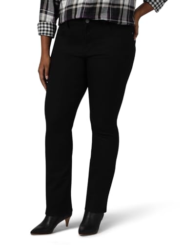 Riders by Lee Indigo Women's Plus Size Midrise Bootcut Jean Pants, Black, 26W