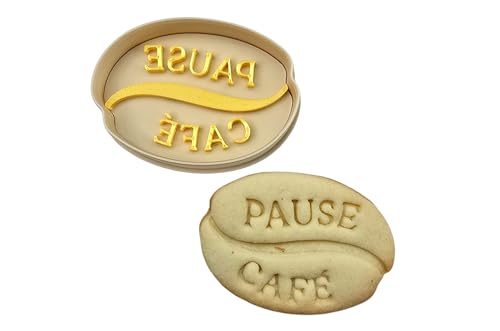 3DKOUPE - Tagliapasta caffè con spinta - Tazza, macchina espresso, bicchiere, grano pausa caffè - biscotti fatti in casa - Made in France (chicco di caffè)